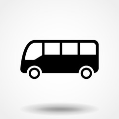 Bus icon symbol vector. on white background