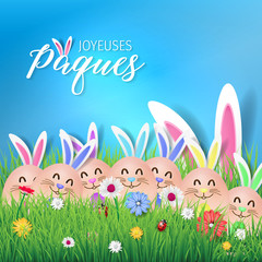 French Happy Easter Greeting Card - Joyeuses Pâques. French Easter Cards.