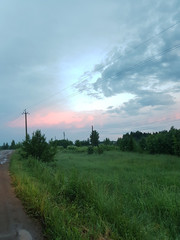 Summer sunset in the village