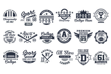 Sport club logo design set, baseball retro emblem, label, badge vector illustrations © topvectors