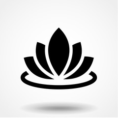 Water lily flower icon. Simple illustration of water lily flower vector icon for web