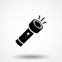 Flashlight flat icon, flat design best vector icon