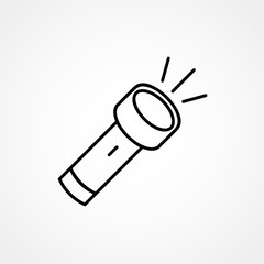 flashlight icon vector. flashlight icon outline style design