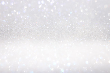 Photo white and silver glitter lights background