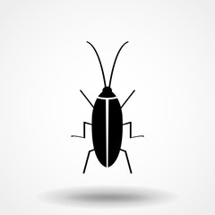 Cockroach glyph icon. Silhouette symbol. Negative space. Vector isolated illustration