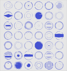 Empty grunge rubber stamp retro collection