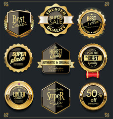 Golden sale labels retro vintage design collection