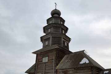 The wooden exterior of the Old Ascension Church. Torzhok, Russia. Built in 1653