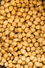 Gold beans of chick peas, closeup