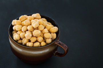 Gold beans of chick peas, closeup