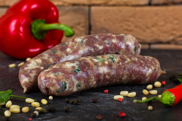 meat sausages with spices