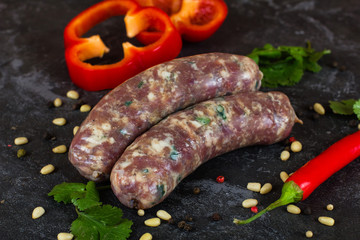 meat sausages with spices