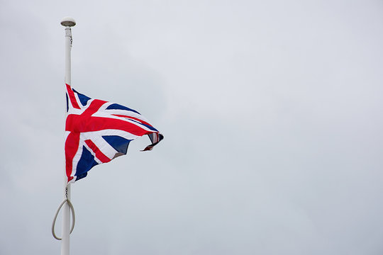 British flag waving on wind