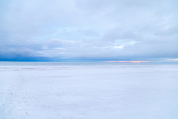 panorama of the frozen lake