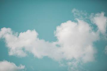 Deep Teal Blue sky overlay with white clouds