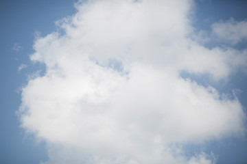 Deep Teal Blue sky overlay with white clouds