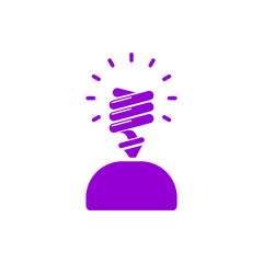 creative idea , business idea , light bulb, bulb, creative idea solution dark violet color  icon 