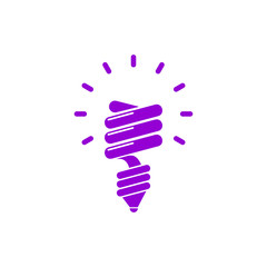 creative idea , business idea , light bulb, bulb, creative idea solution dark violet color  icon 