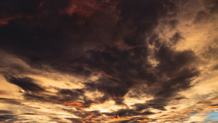 Deep Contrast Dramatic Sky At Sunset