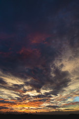 Fototapeta premium Deep Contrast Dramatic Sky At Sunset