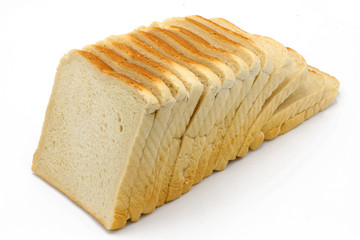 slices of bread isolated on white background