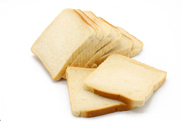 slices of bread isolated on white background