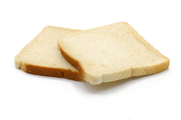 slices of bread isolated on white background