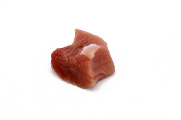fresh meat pieces isolated on white background