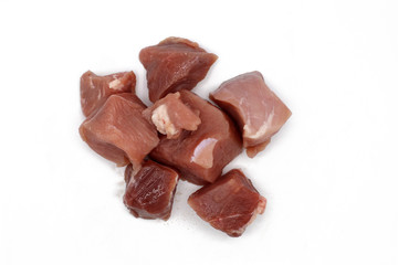 fresh meat pieces isolated on white background
