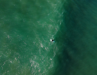 Fototapeta premium Aerial view from a surfer in a Surf Spot. Drone photo
