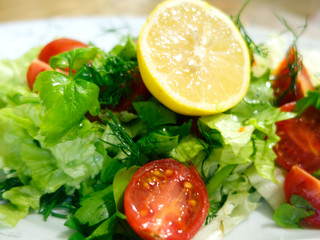 green salad tomato  lettuce 