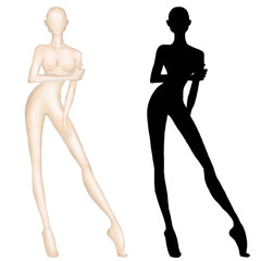 Template model. Fashion mannequin. Girl model