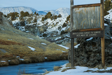 River With Sign