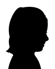 a girl head silhouette vector