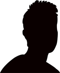 a teenager bor head silhouette vector