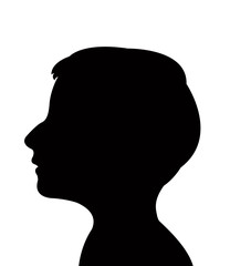 a boy head silhouette vector