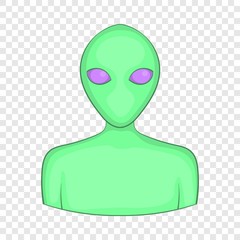 Alien icon in cartoon style isolated on background for any web design 