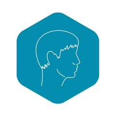 Human head icon. Outline illustration of human head vector icon for web