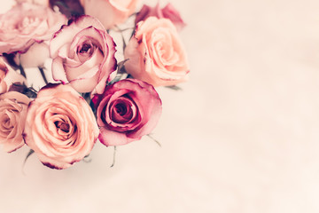 Bouquet of roses in vintage style