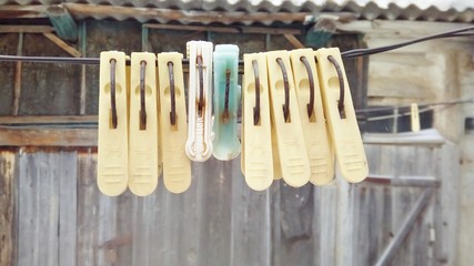 clothespins on the street