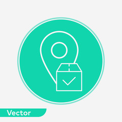 Cargo box vector icon sign symbol