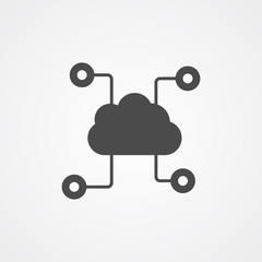 Cloud computing vector icon sign symbol