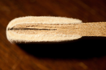 Fototapeta na wymiar Closeup of piano hammer with marking