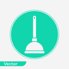 Plunger vector icon sign symbol