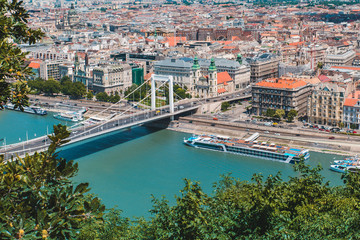 panoramic view of budapest in summer time