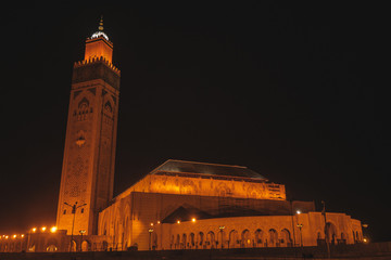 Obraz premium Famous Mosque in Casablanca, Morocco
