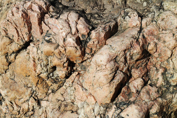 structure of old granite rock