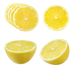 Fototapeta premium Fresh lemon isolated on white background with clipping path