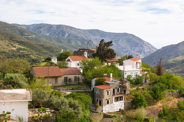 Typical Greek architecture in a mountain village in Crete. Greece