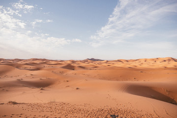 Fototapeta na wymiar Sahara Desert Landscape in Morocco on a sunny day